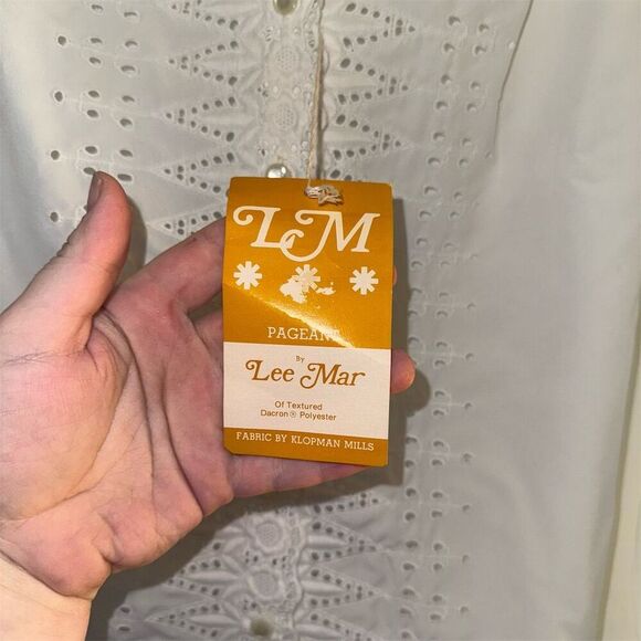 Vintage Lee Mar Women's White Collared Blouse Size 44 Long Sleeve Deadstock - Picture 4 of 8